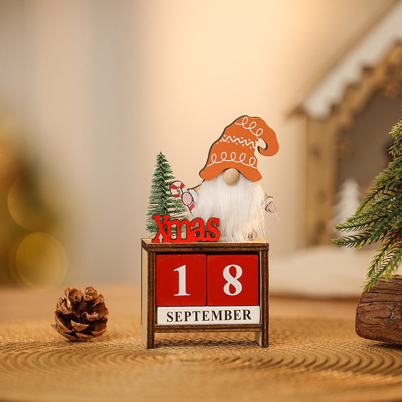 Dekorative Weihnachtsgnom mit Kalender Brehn