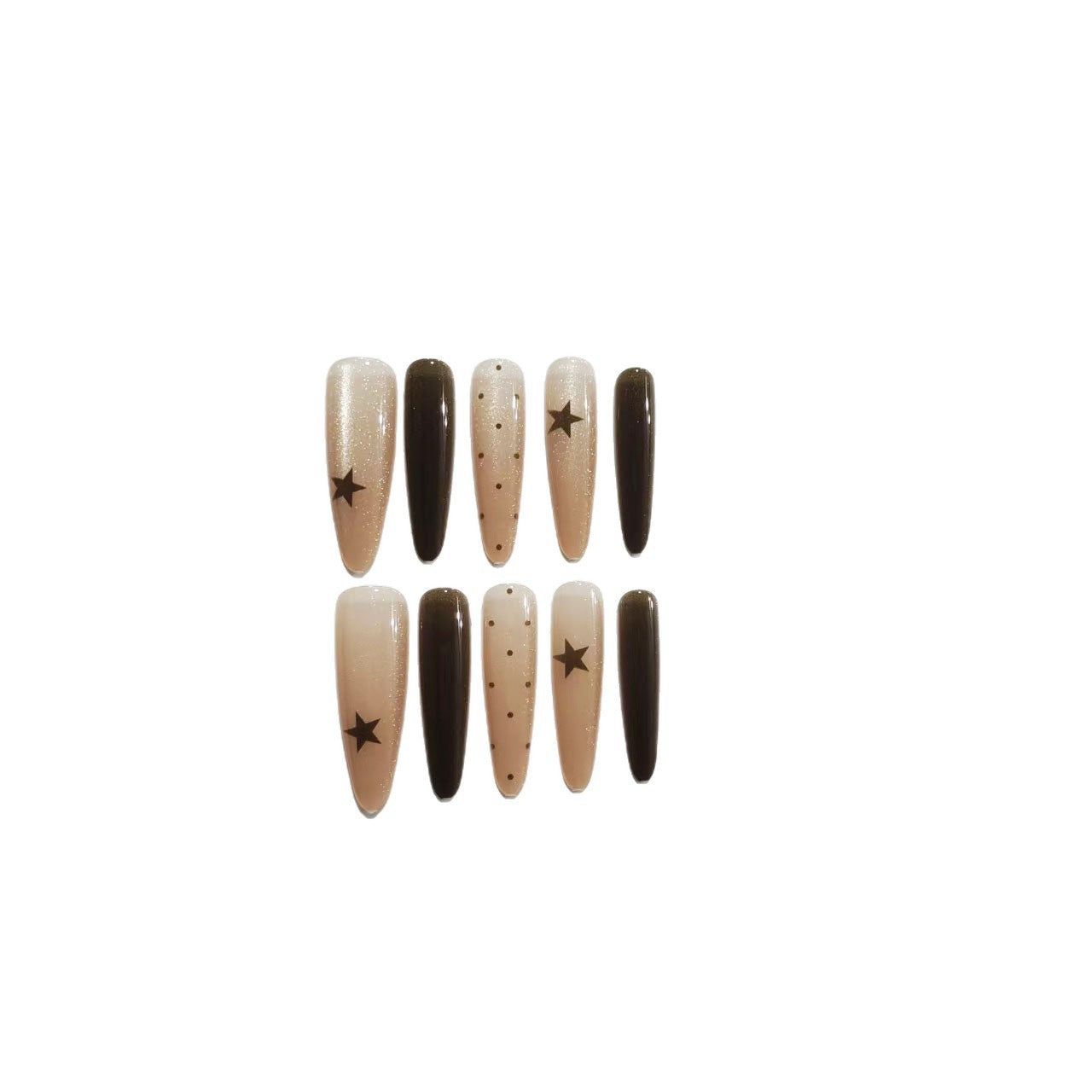 Künstlerisches Stern Design Press-On Nagel Set Brehn