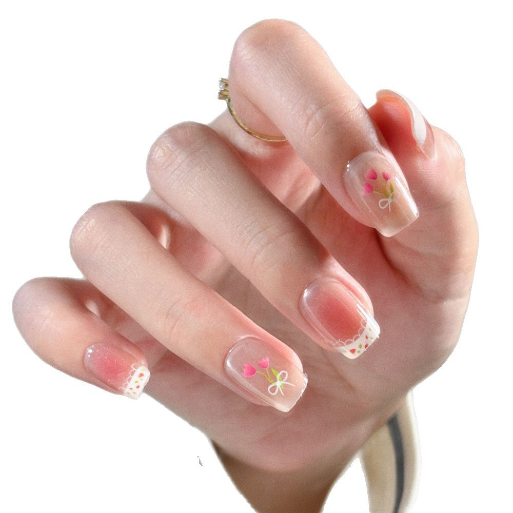 Floral-inspirierte Press-On-Nagelsatz Brehn
