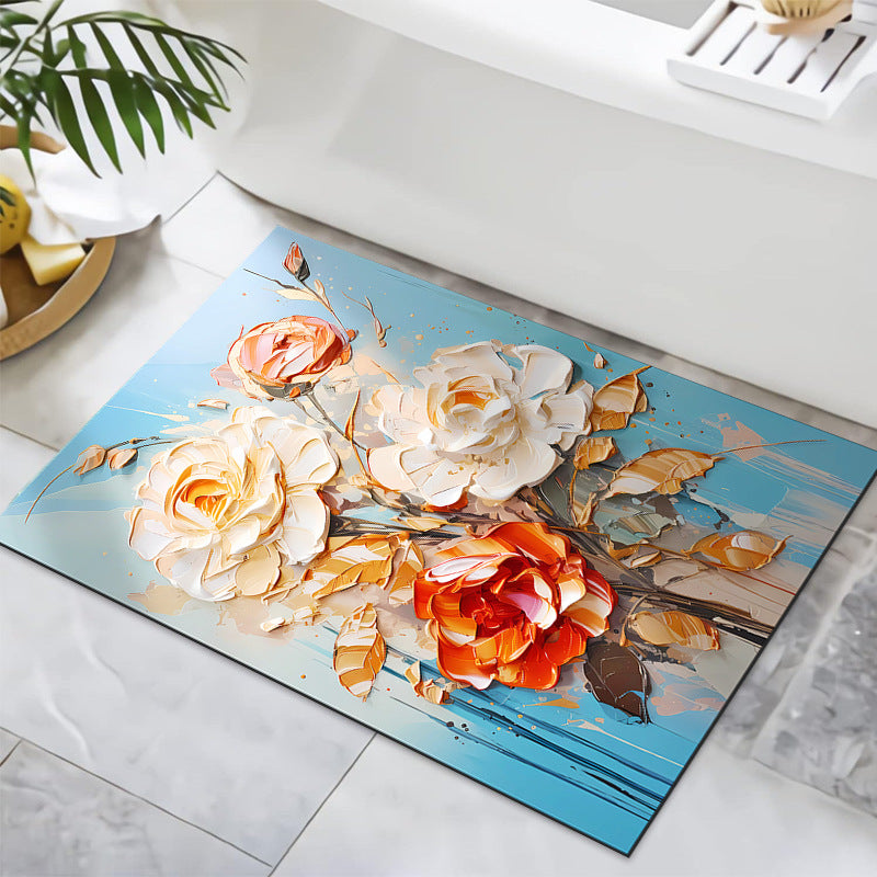 Strukturiertes florales Design Badmatte Brehn