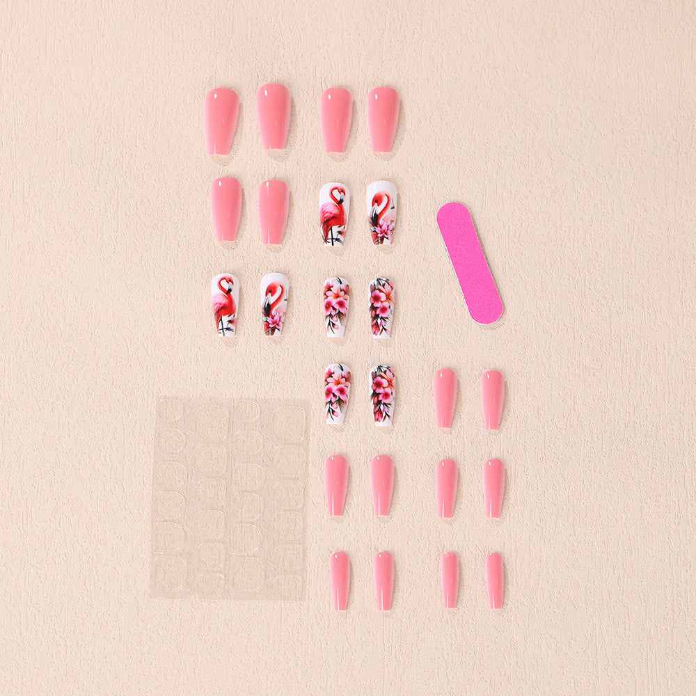 Nail Art Set mit farbenfrohen Flamingo- und Blütenmotiven Brehn