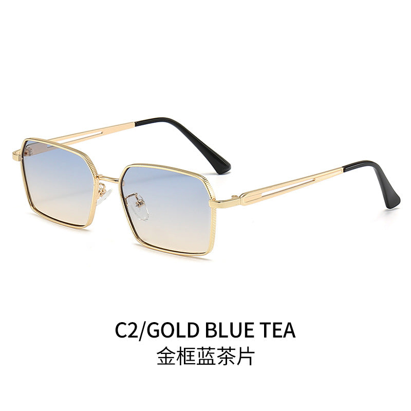 Damen quadratische Sonnenbrille mit minimalistischen Metallakzenten Brehn