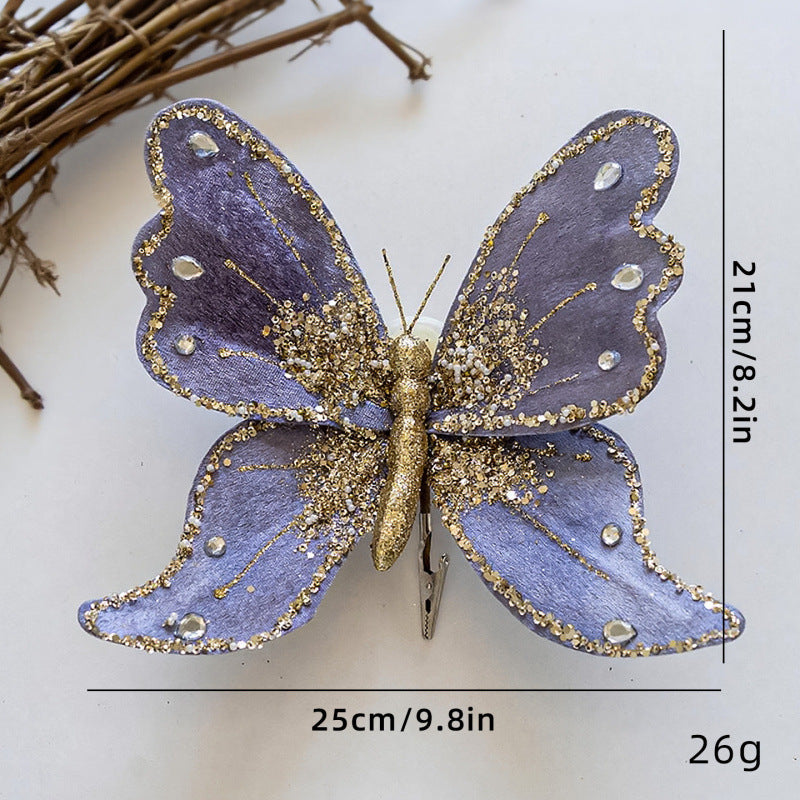 Elegante Schmetterlings-Haarclips mit Glitzer und Strass Brehn