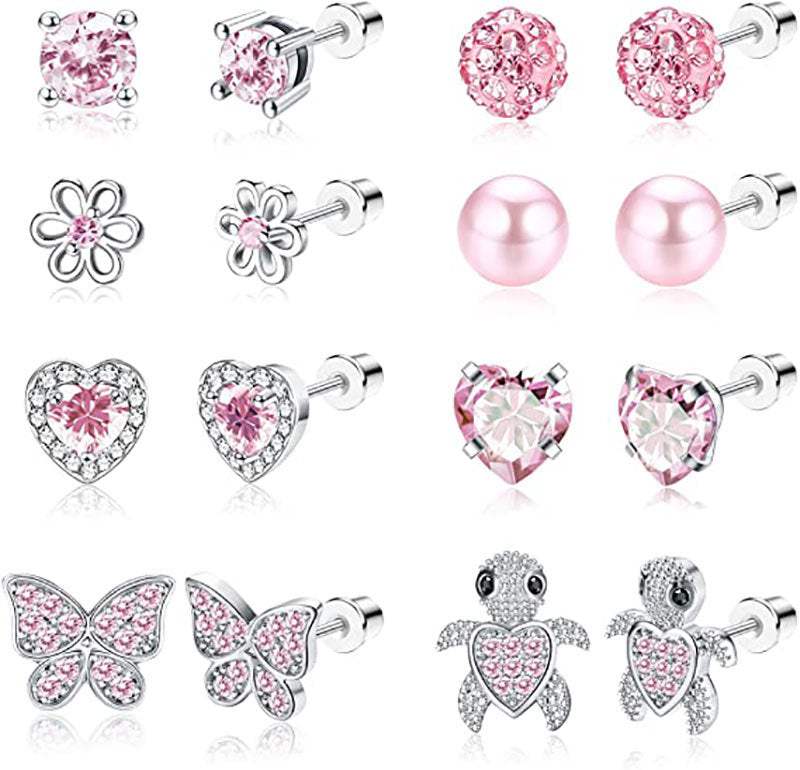 Funkelnde Edelstein-Stud-Ohrringe-Set Brehn
