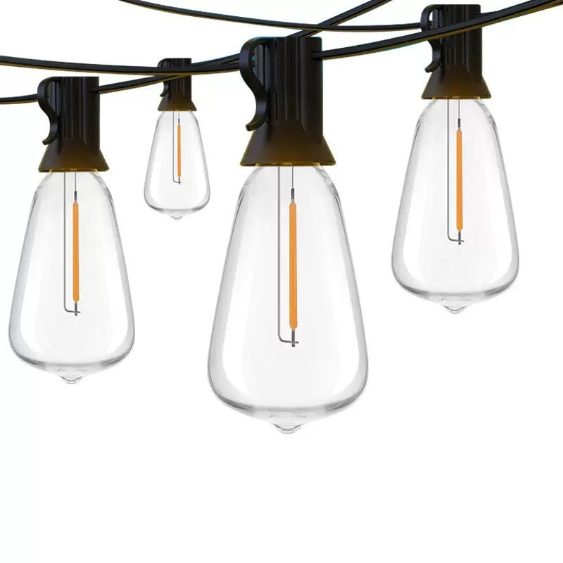 Outdoor Vintage Filament LED Lichterkette mit bruchsicheren Tropfenlampen und strapazierfähigem, wetterfestem Kabel Brehn
