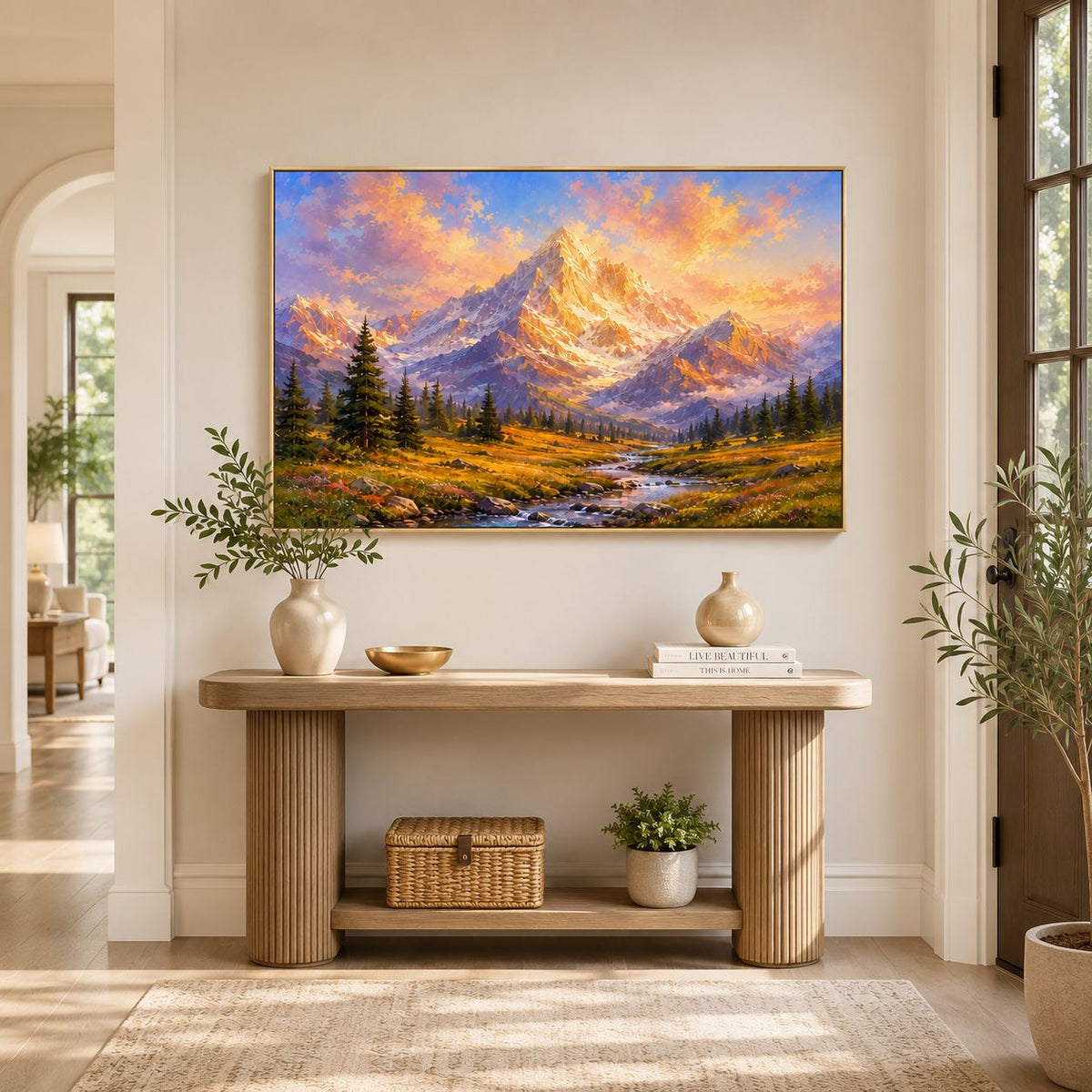 Schönes Berglandschaft Leinwand Kunst