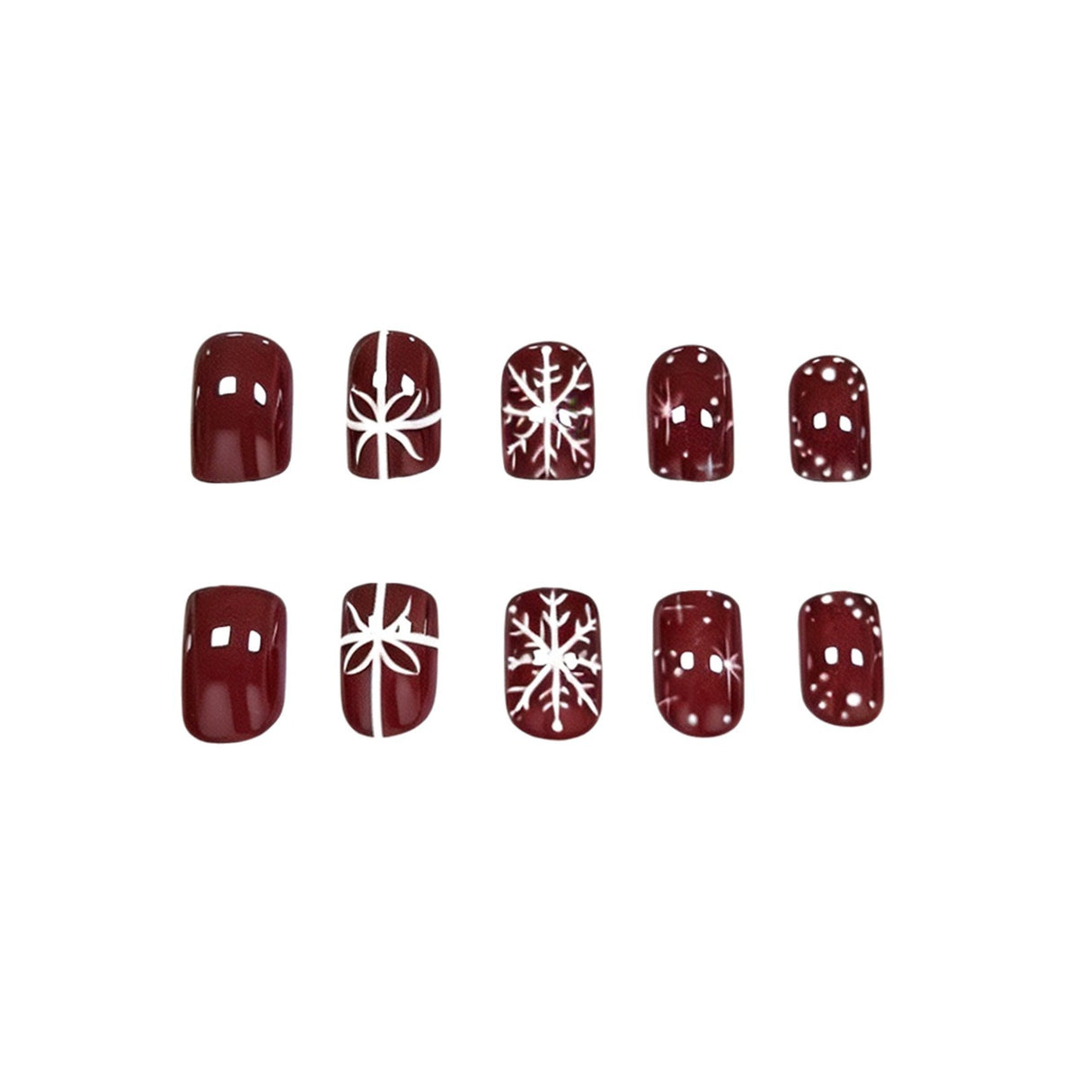 Festliche Schneeflocken-Nagelkunst-Verzierungen Brehn