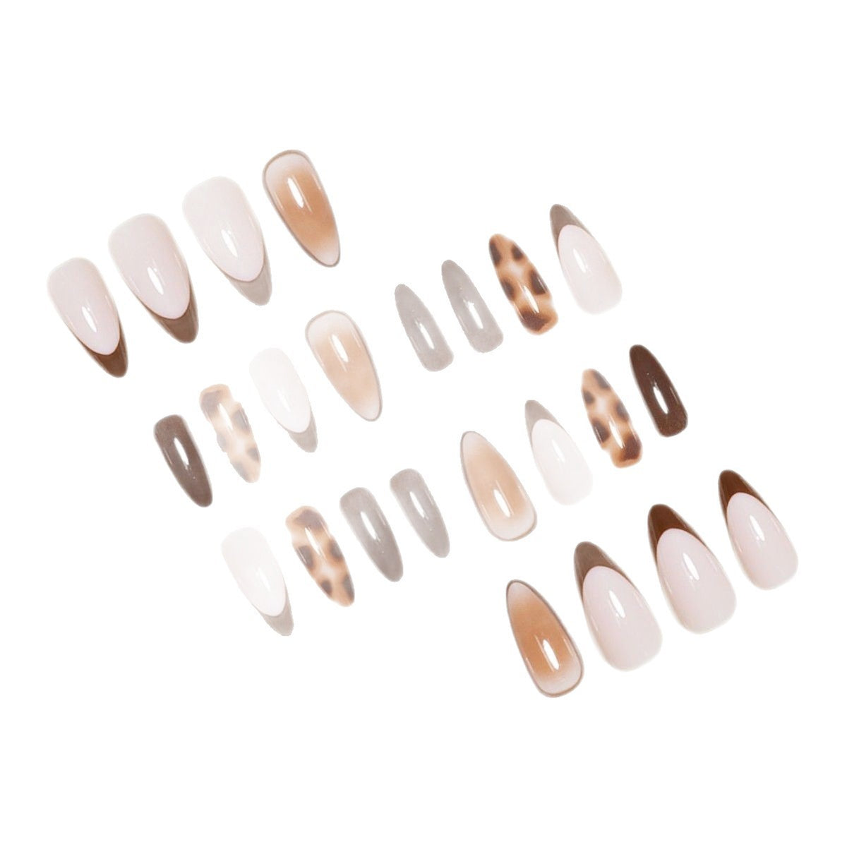 Künstlerisches Stiletto Press-On Nagelset mit modernem Design Brehn