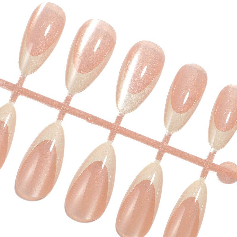 Glänzendes Langes Mandel-förmiges Press-On Nail Set Brehn