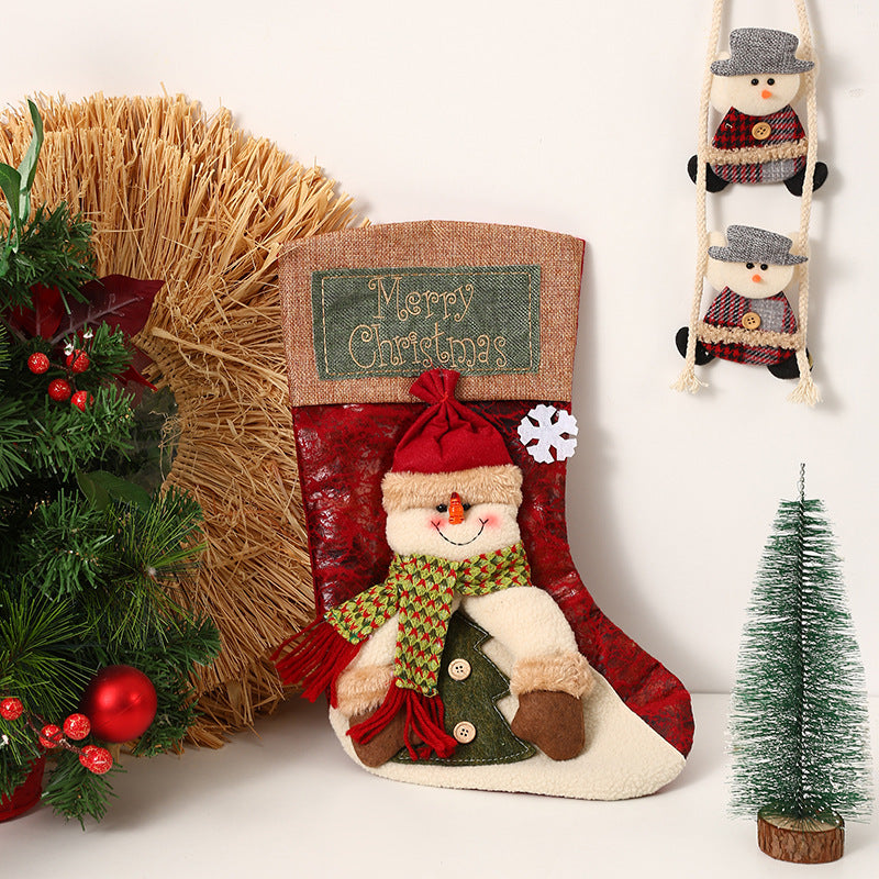 Festlicher Weihnachtsstrumpf mit liebevollen Santa-Motiven Brehn