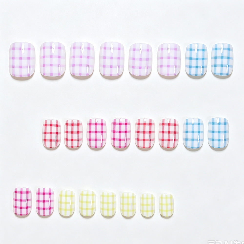 Gingham Muster Nagelkunst Wraps Brehn
