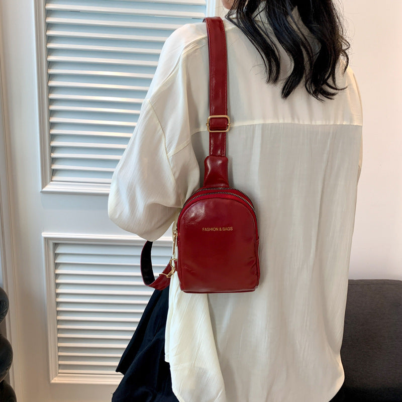 Trendy Leder Crossbody Tasche