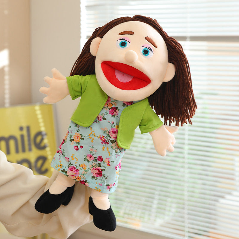 Handpuppe Plüsch Junge Charakter mit beweglichem Mund und weichem Stoffkörper Brehn