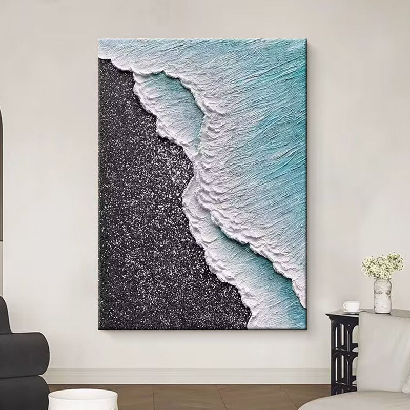 Texturiertes Küstenwellenkunst-Leinwand