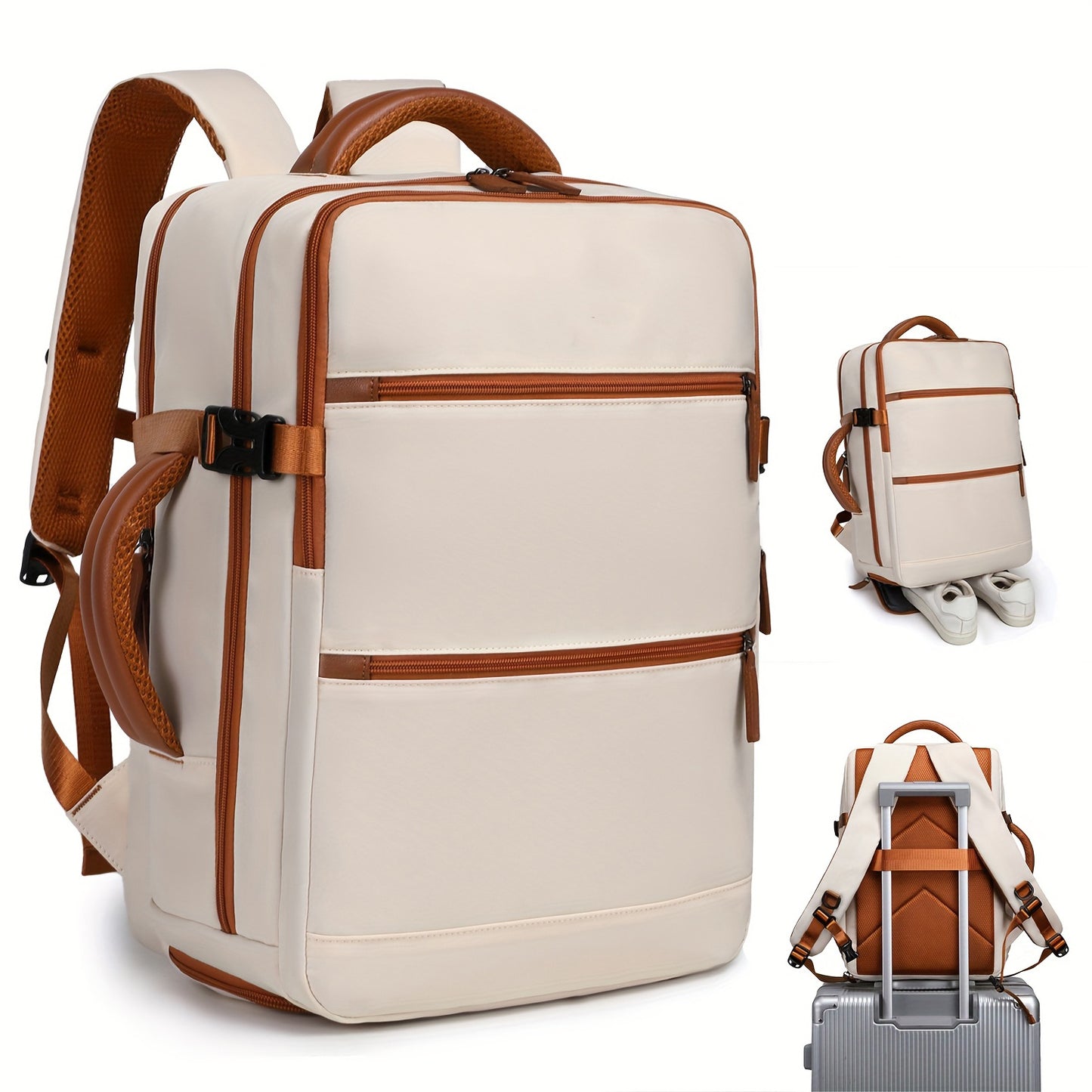 Unisex multifunktionaler Business-Rucksack mit gepolstertem Laptop-Fach und abnehmbarem Tragegriff Brehn