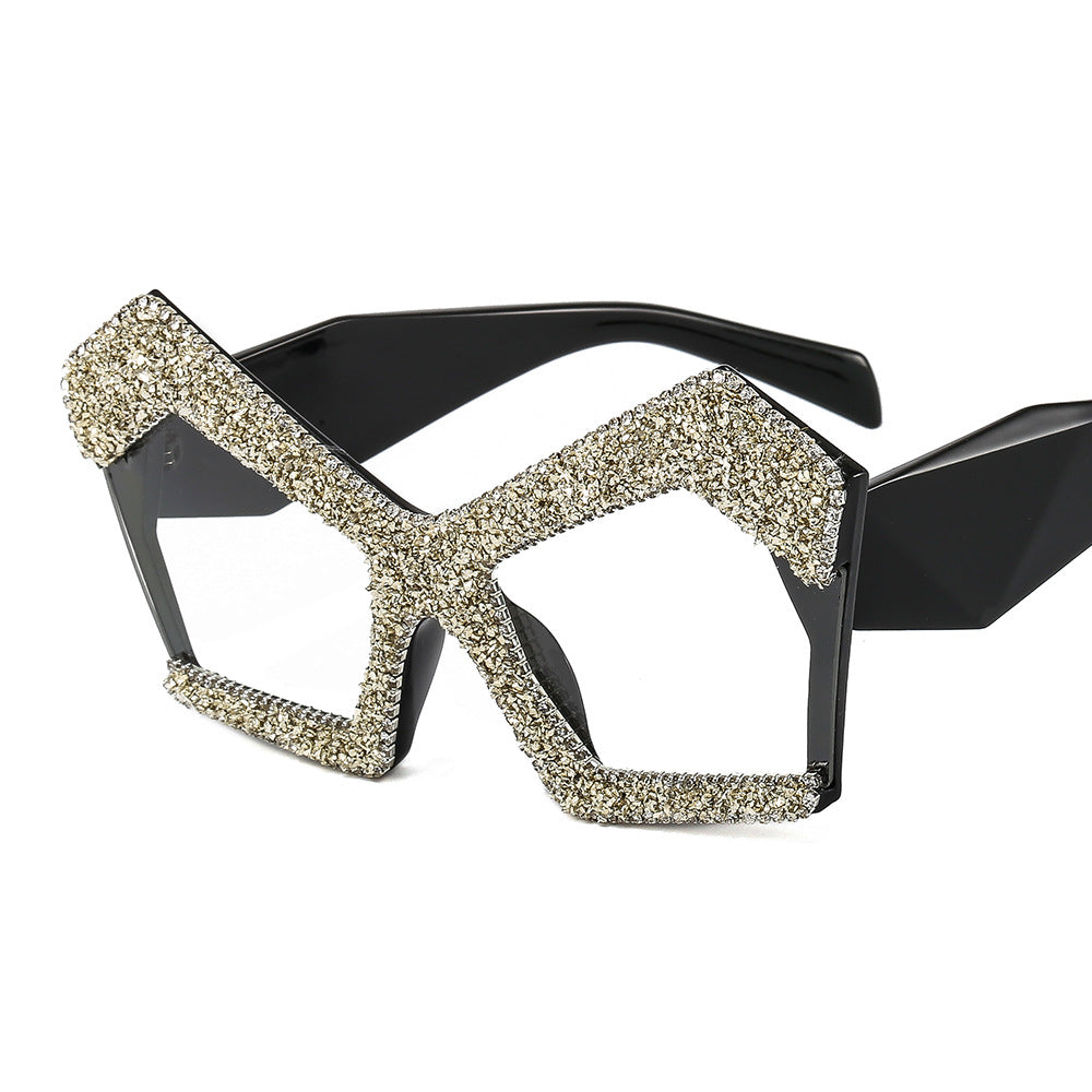 Damen Funkelnde Cat-Eye-Sonnenbrille mit extravagantem Strassrahmen Brehn