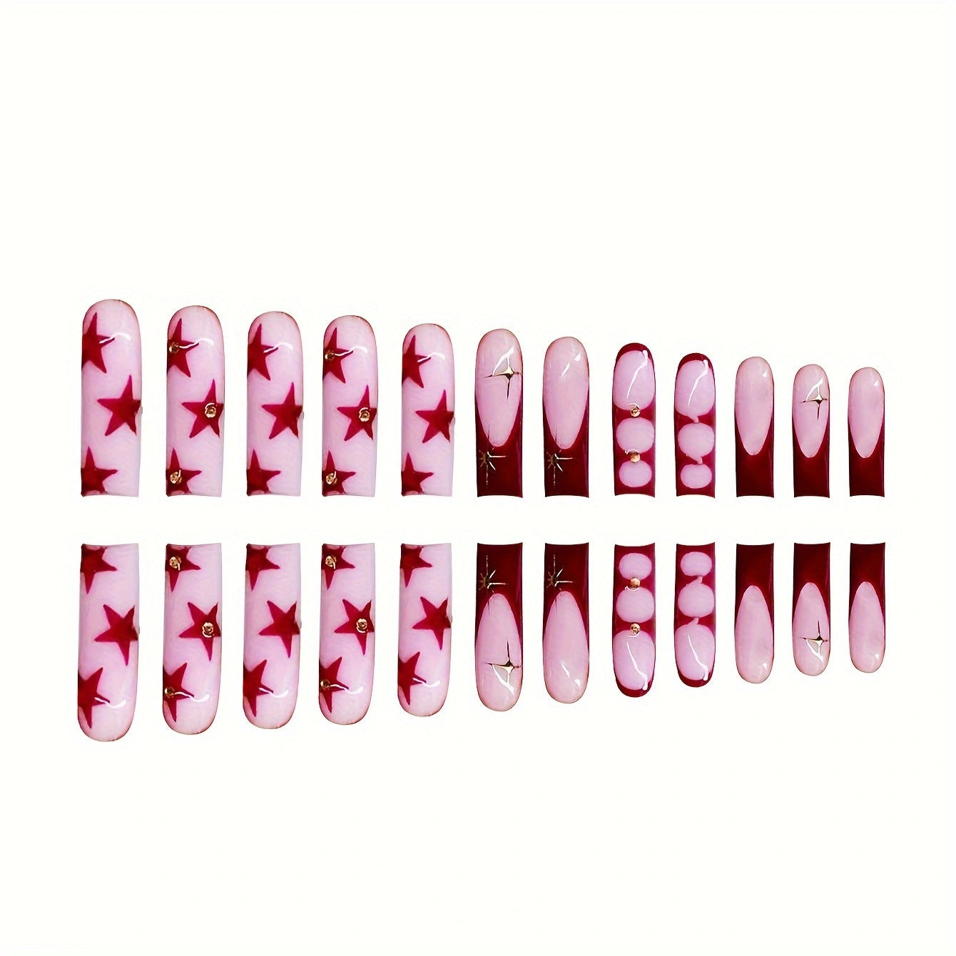 Star-Accent Press-On Nagelkunst Brehn