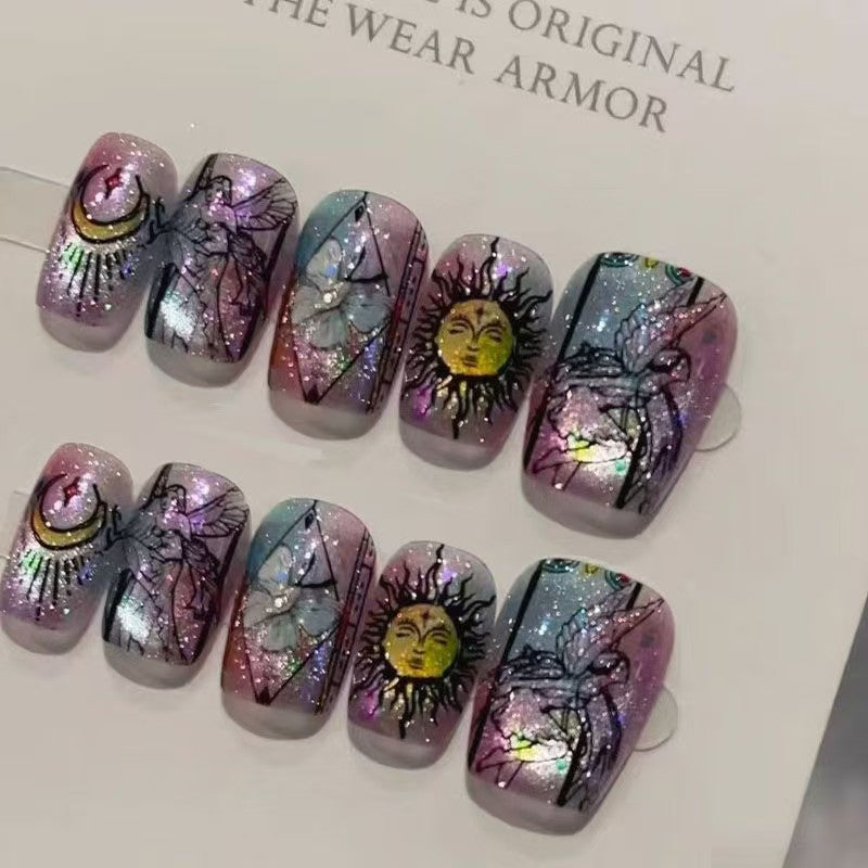Künstlerisches Press-On Nagelkunst Design Set Brehn