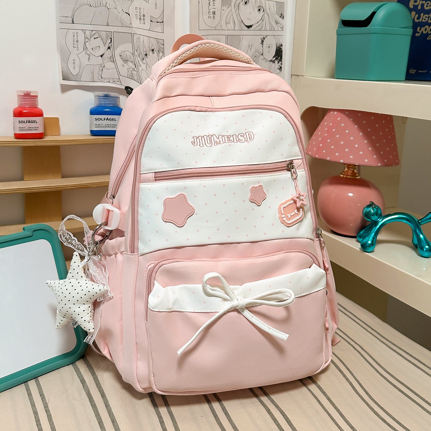 Stylischer gepunkteter lässiger Schul-Rucksack