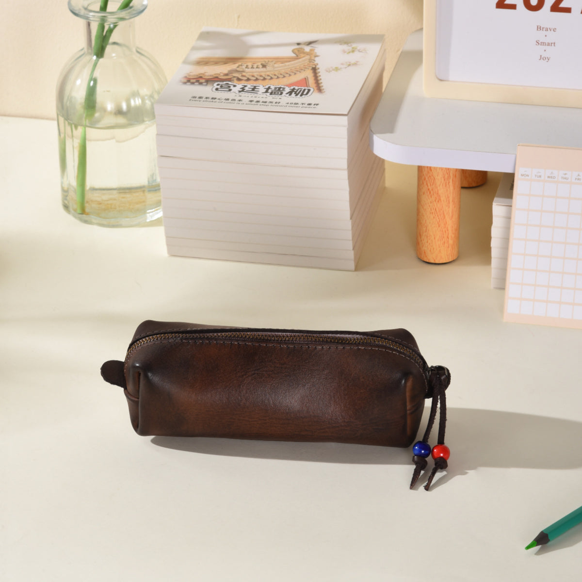 Vintage Leder Stiftetui