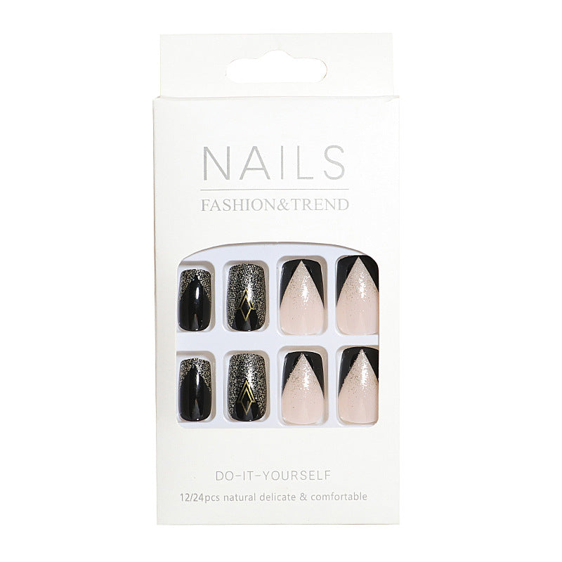 Elegantes Press-On Nagelkunstset mit geometrischem Design Brehn