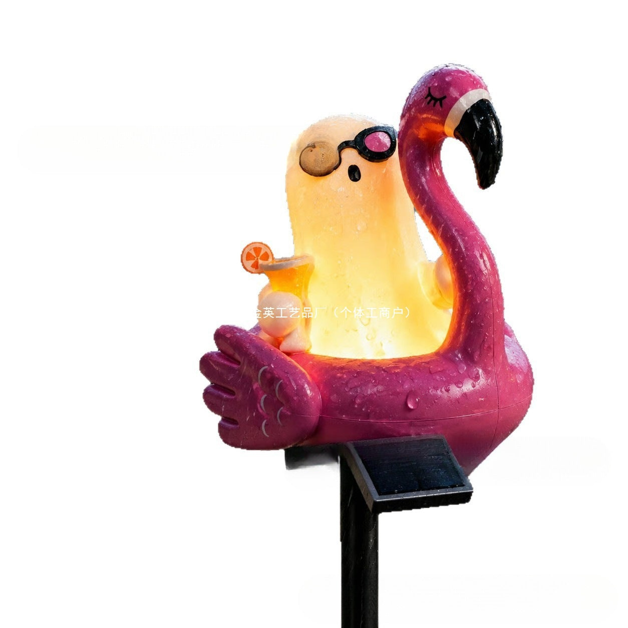 Verspielte Solarflamingo Gartenstecker Laterne Mit Integriertem LED Charakter Und Bodenstift Brehn