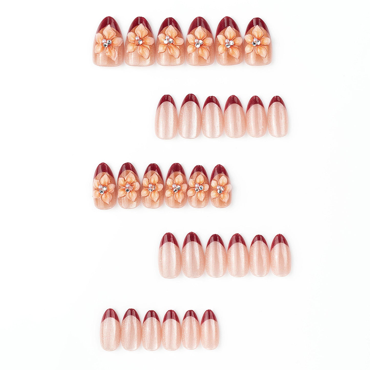 Dekoratives Press-On-Nagelset mit floralen Akzenten Brehn 1787225159