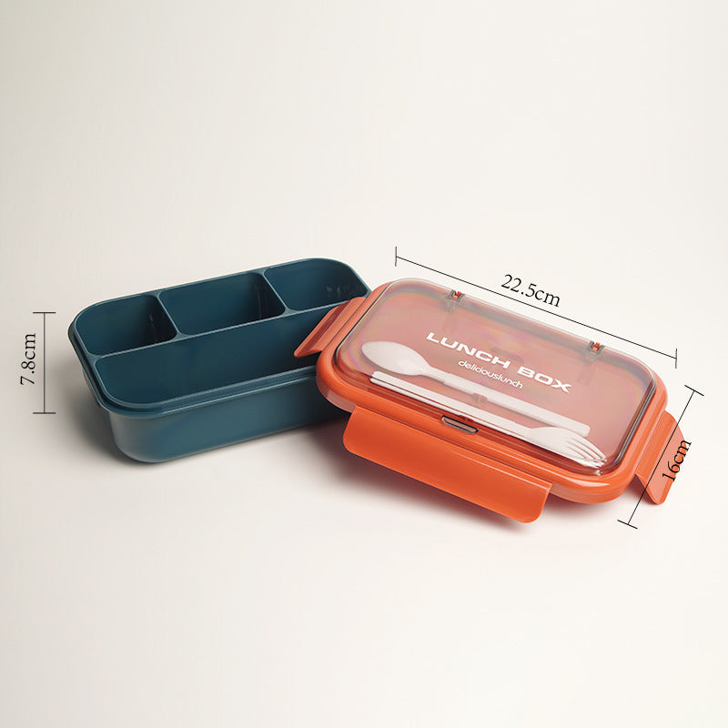 Mehrfach unterteilte Bento-Lunchbox mit integriertem Besteck
