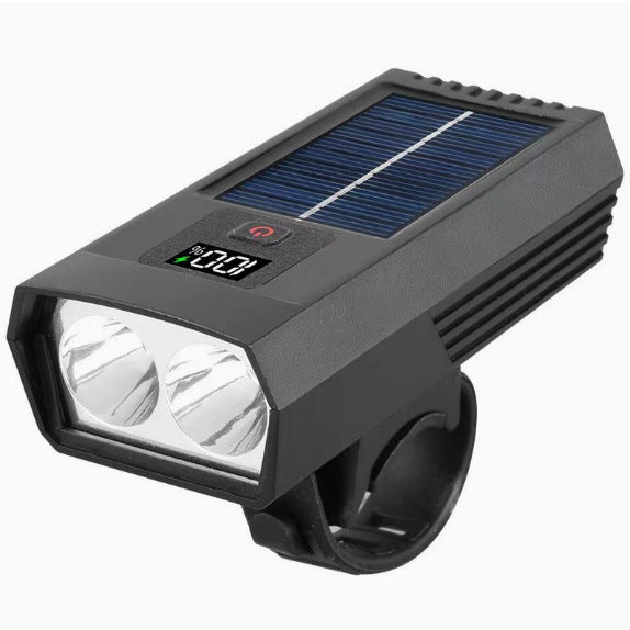 Solarbetriebene Fahrrad-Frontleuchte mit digitalem Display Brehn