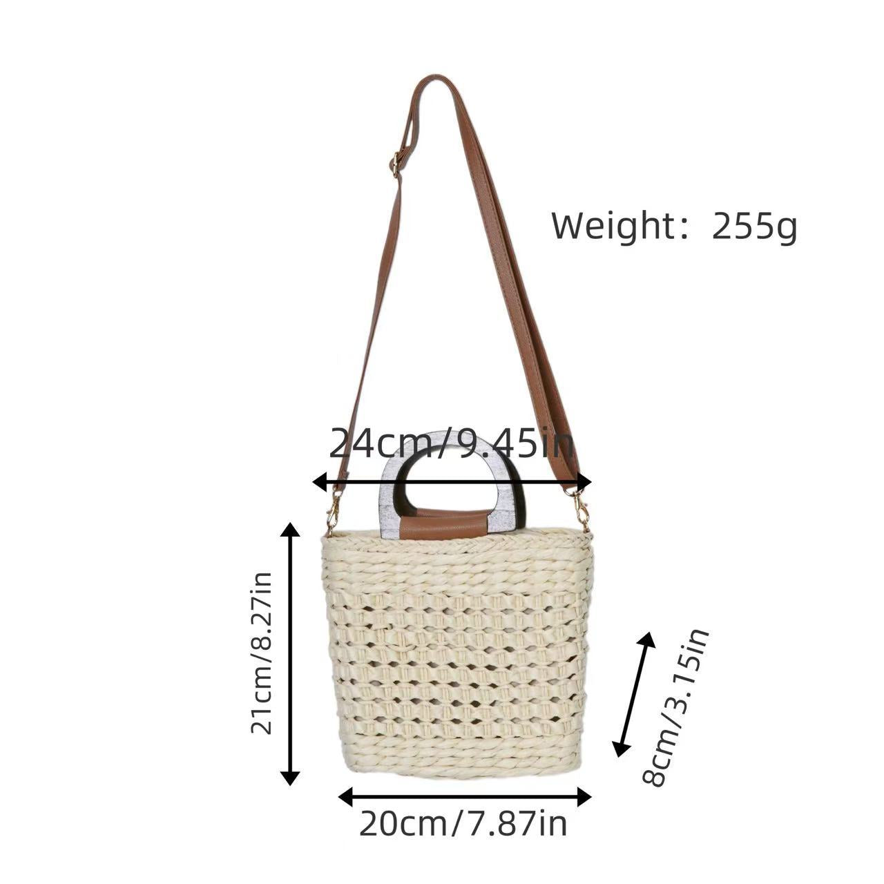 Handtasche Aus Geflochtenem Naturmaterial mit Komfortabler Schultertragevorrichtung Brehn