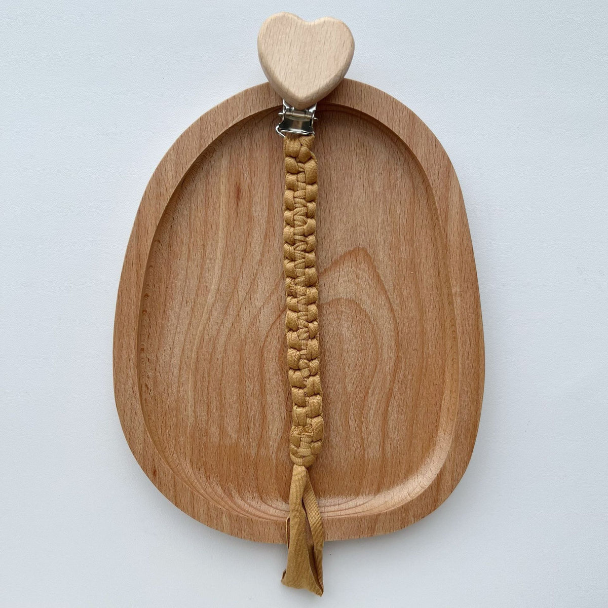 Geflochtener Baumwolle Schnullerleine mit Holzstern Sicherheitsklammer