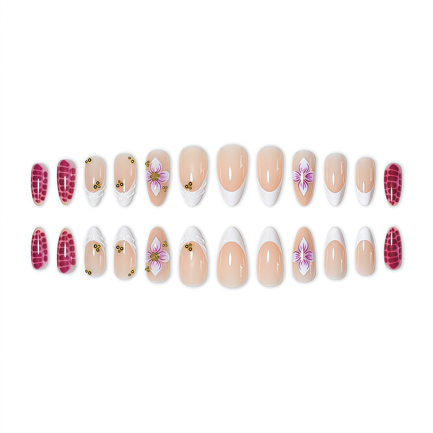 Elegante florale Nagelkunstverlängerungen Brehn