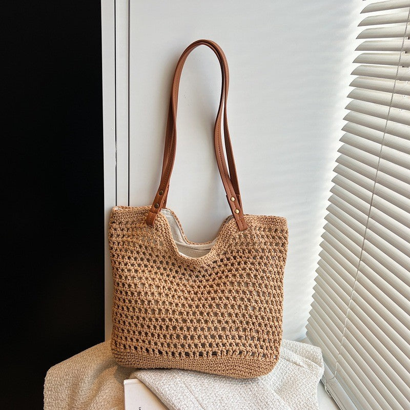 Handgewebte Seegras Strandtasche
