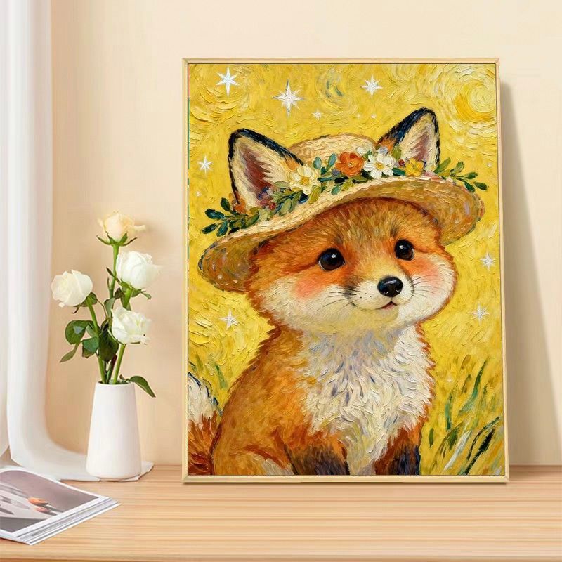 Verspielter Kaninchen Leinwand Kunstdruck Brehn