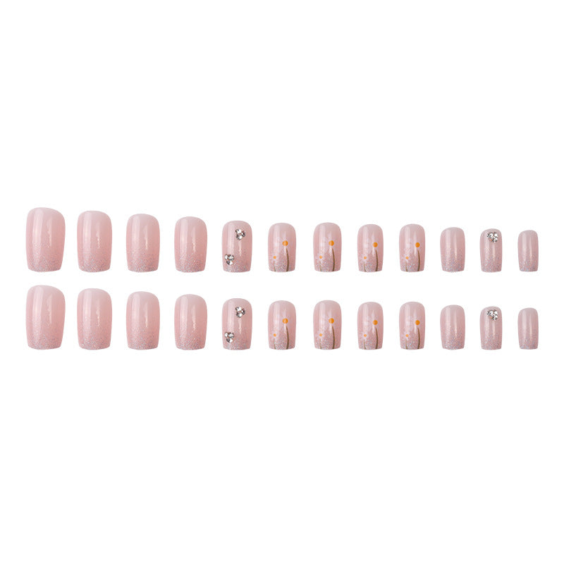 Glitzerndes Blumen Press-On Nagelset Brehn