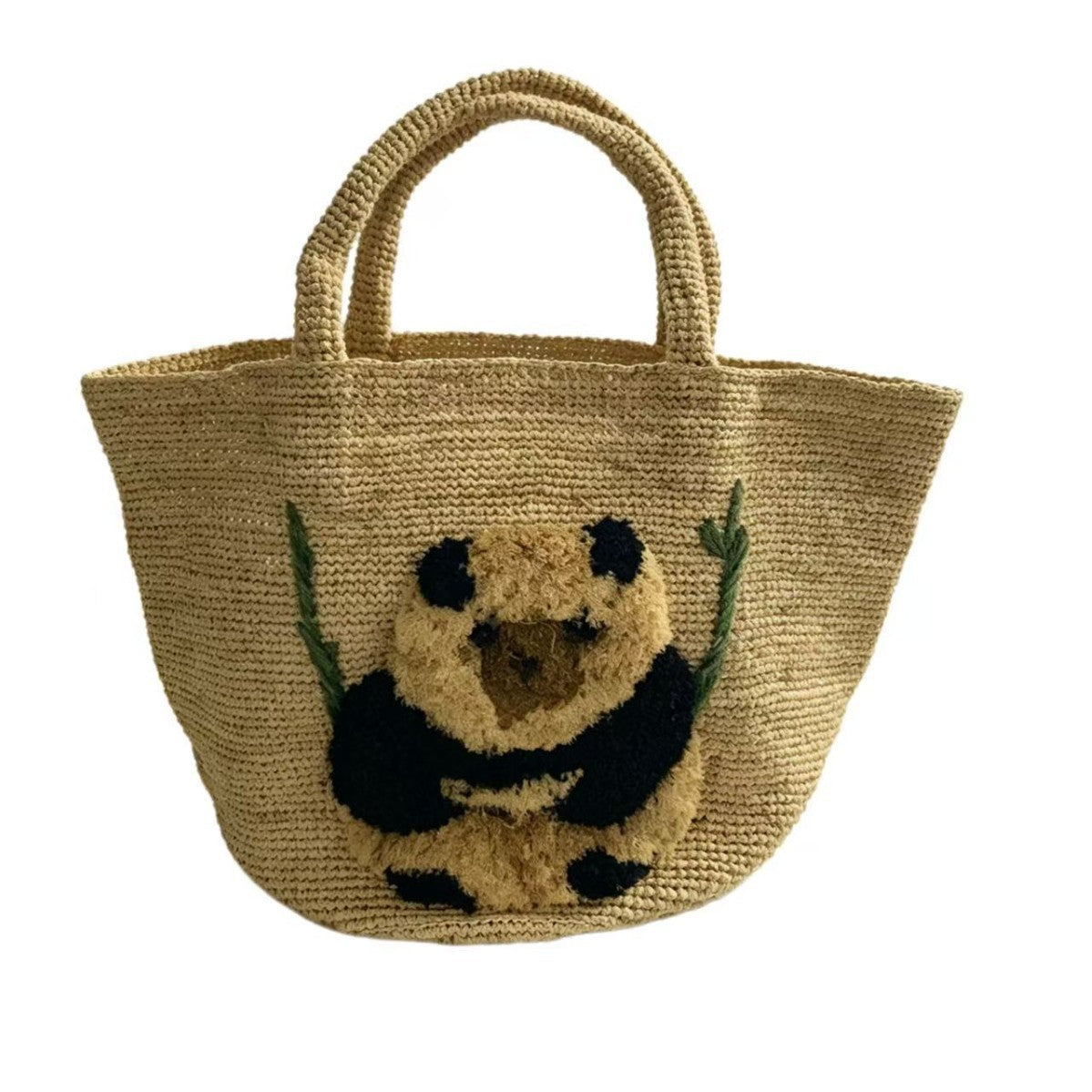 Südseetaugliche Korbtasche mit Pandamotiv Brehn