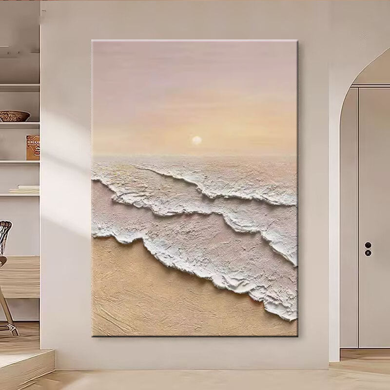 Texturierte Küsten Sonnenuntergang Wandkunst