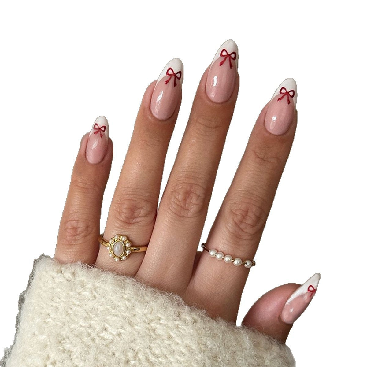 Kunstnagelset mit verspieltem Schleifen-Design Brehn