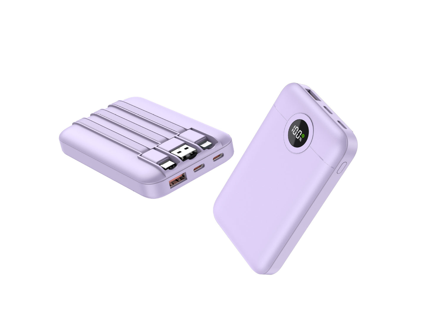 Tragbare Powerbank mit Intelligentem Kabelmanagement und Led-Ladestandsanzeige Brehn