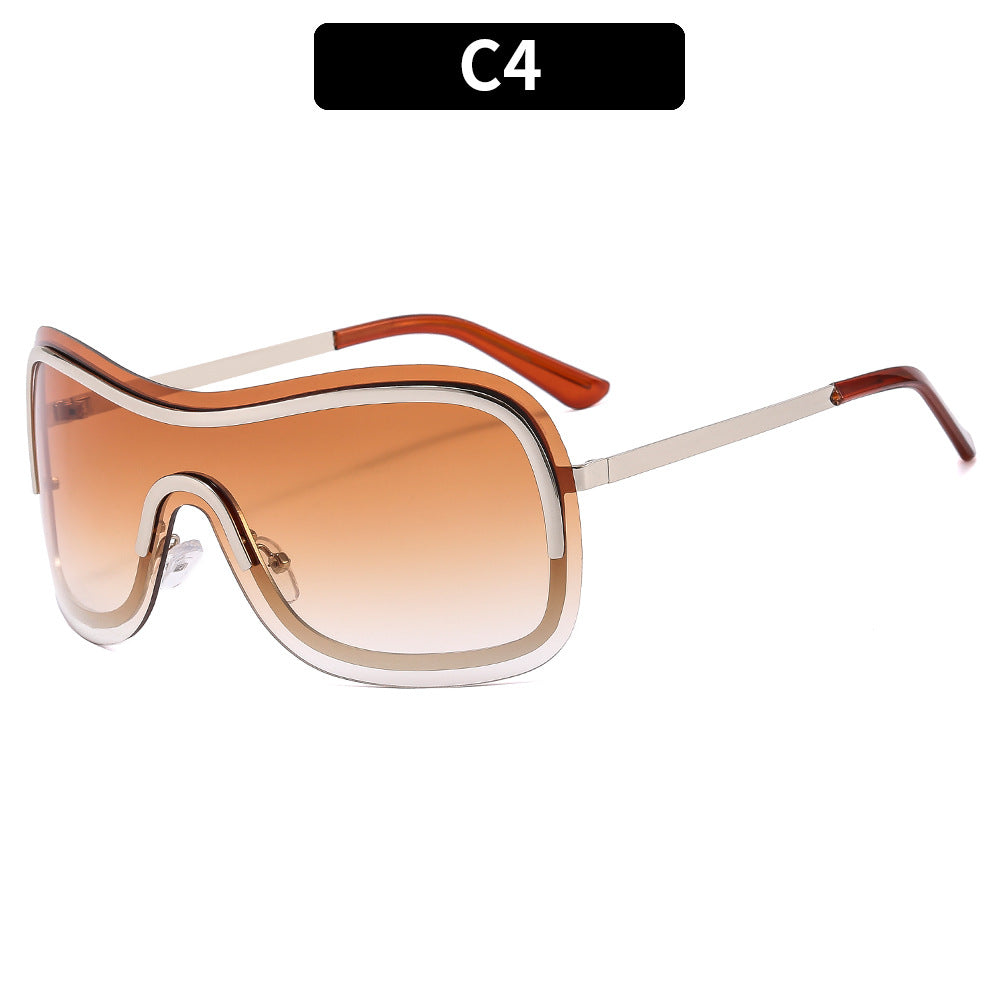 Oversized Retro Shield Sonnenbrille