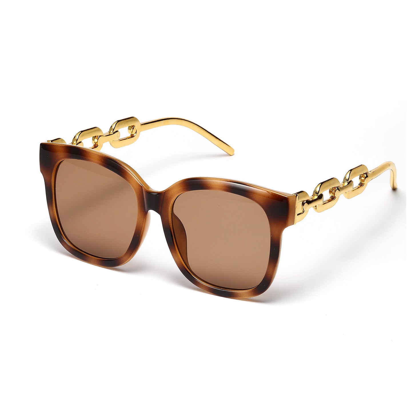 Damen modische oversized Sonnenbrille mit luxuriösem Kettenrahmen Brehn