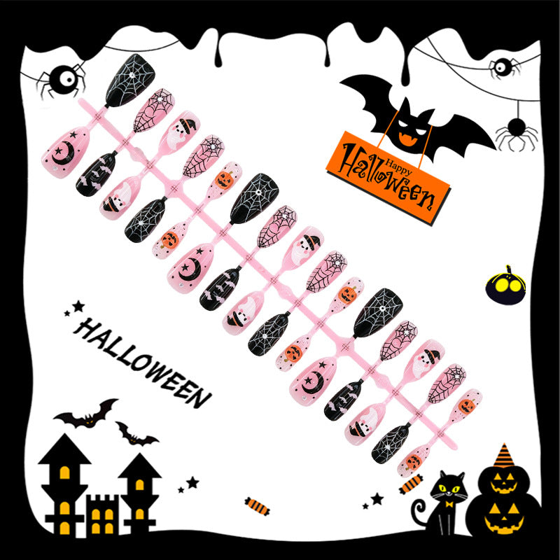 Halloween Kunstnagelset mit kreativen Geister- und Spinnenmotiven Brehn