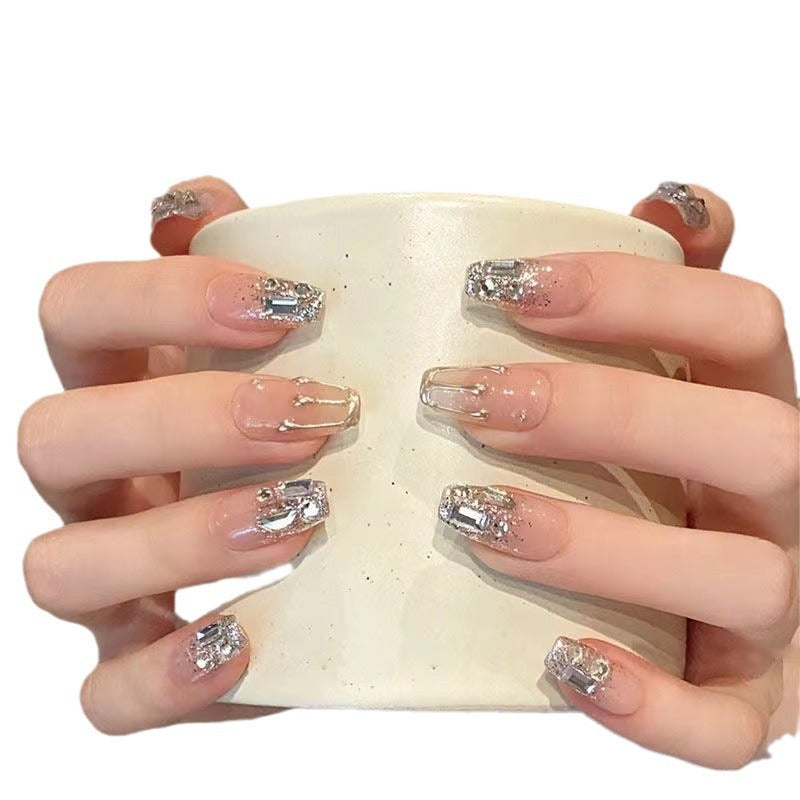 Glitzer-akzentuierter Press-On-Nagelset Brehn