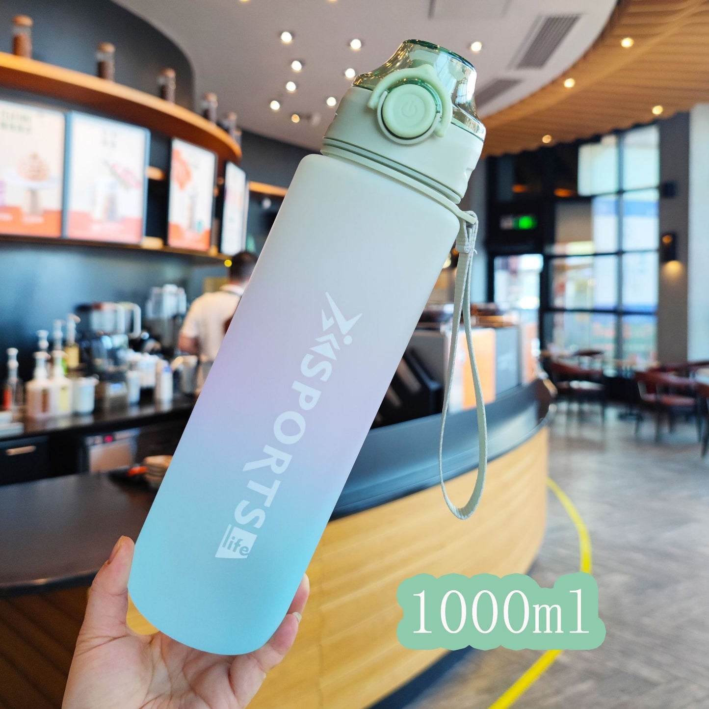 Damen Motivierende Trinkflasche mit einzigartiger Zeitmarkierung und sicherem Verschluss Brehn