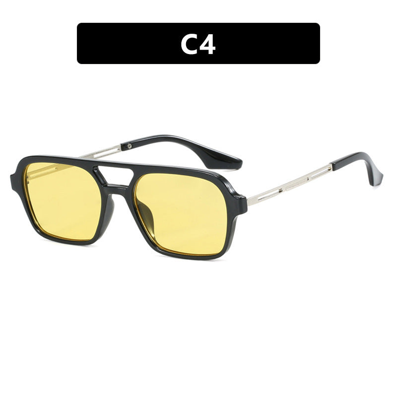 Damen auffällige quadratische Sonnenbrille mit transparentem Rahmen Brehn