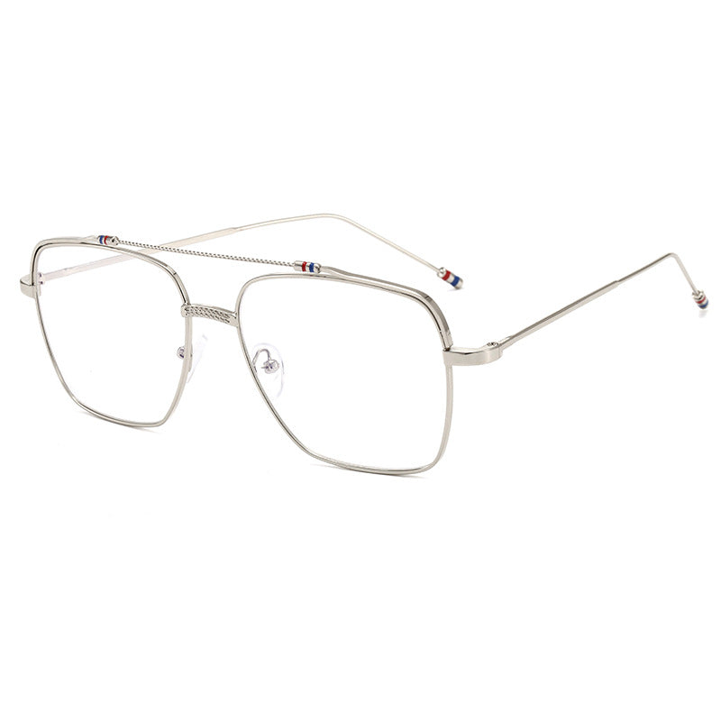 Damen modische geschwungene Brille mit schmalem Metallrahmen Brehn