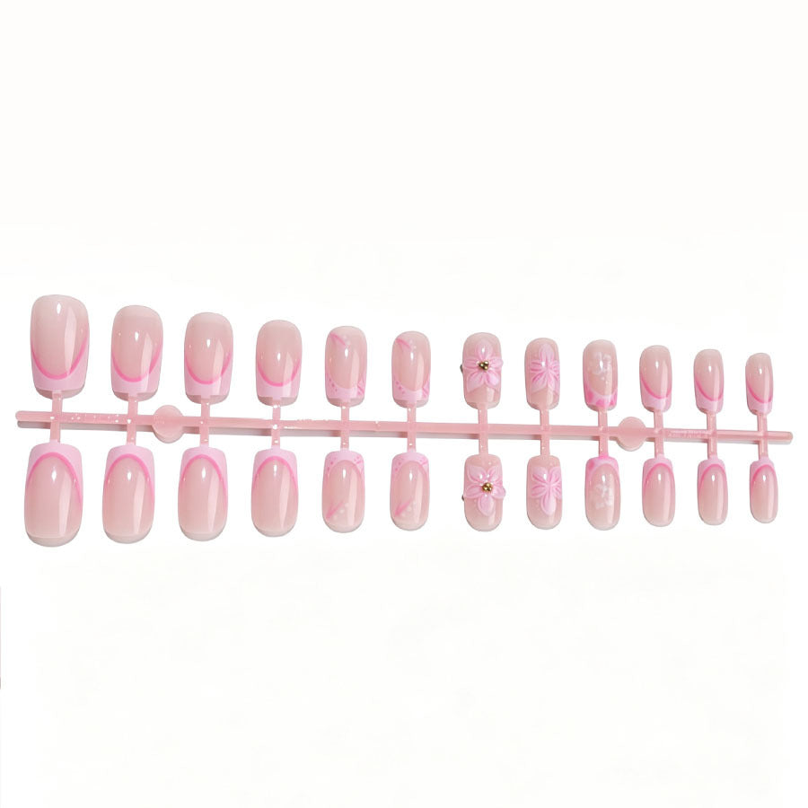 Künstlerisches Floral Press-On Nagelkunst Set Brehn