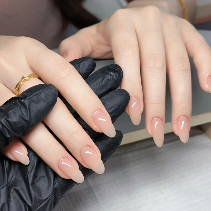 Natürlicher Finish Nude Press-On Nail Set Brehn