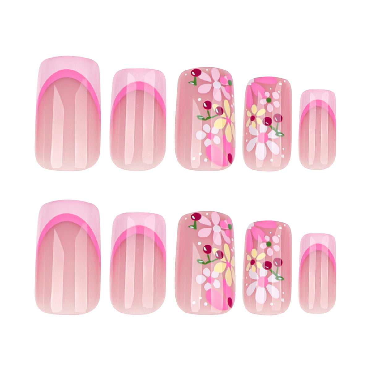 Kunstvolle Nagelgestaltung mit bunten Blumenmustern Brehn