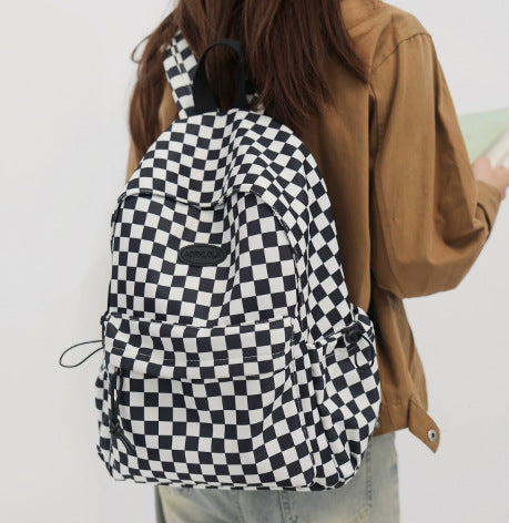 Klassisches Karomuster Schulrucksack Brehn